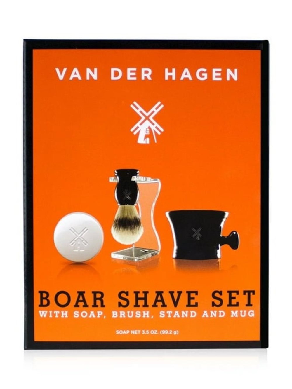 Van Der Hagen Men's Boar Shave Set, with Soap, Brush and Mug, 3.5 oz